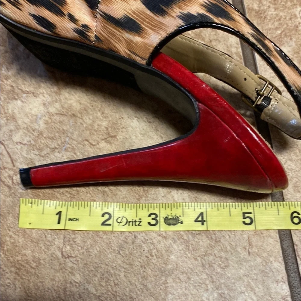 Brown and Red Stiletto Leopard Heels Coquette Cocktail Brunch